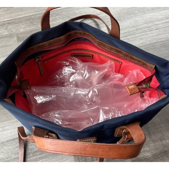 Dooney & Bourke Windham Nylon Tote Bag Navy Crossbody Zip Preppy - Picture 7 of 9